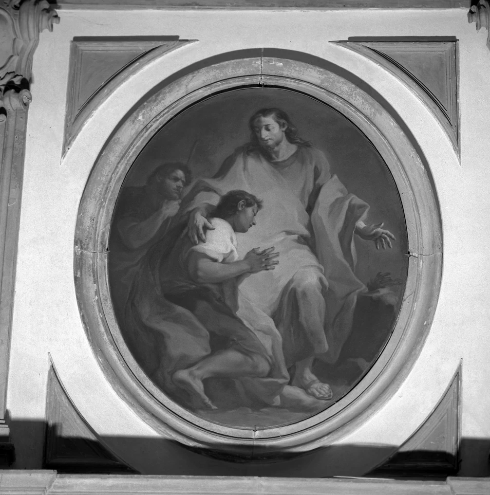 San Giovanni Evangelista guarisce un ragazzo - Scuola Grande di S. Giovanni evangelista, Venezia